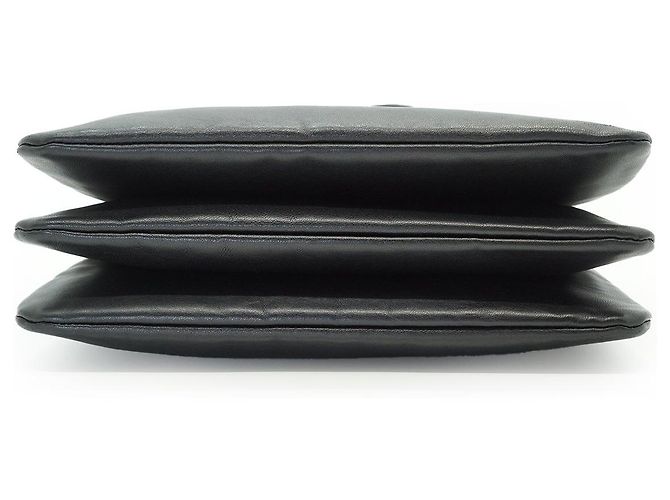 Céline Bolsa de Ombro Trio Large em pele de cordeiro Preto - vista 6