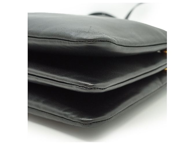 Céline Bolsa de Ombro Trio Large em pele de cordeiro Preto - vista 8
