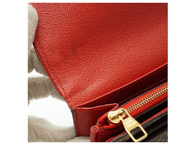 Louis Vuitton Monogram Portefeuille Sarah Retiro Cherry Red Long Wallet Braun Rot - Ansicht 15