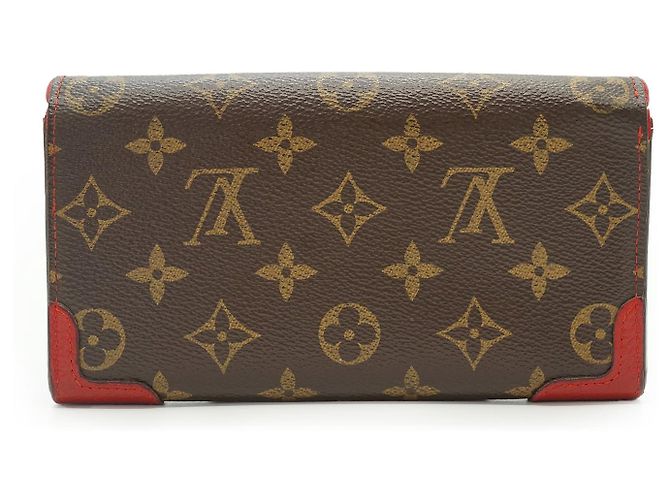 Louis Vuitton Monogram Portefeuille Sarah Retiro Cherry Red Long Wallet Braun Rot - Ansicht 2