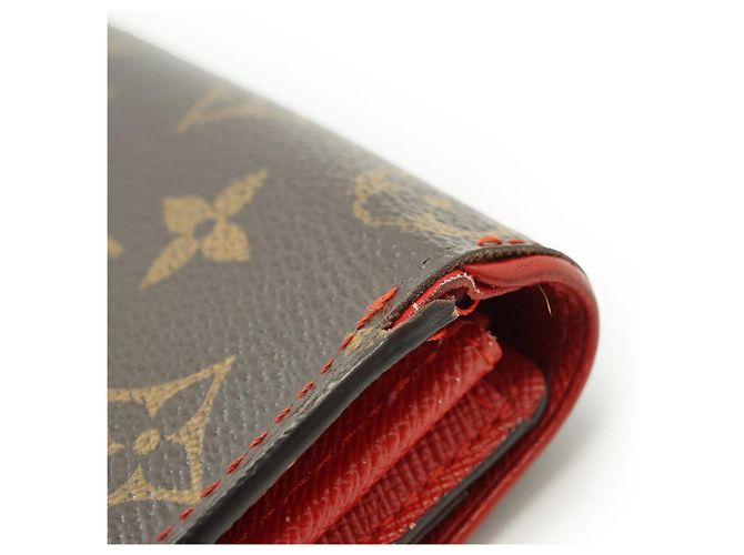 Louis Vuitton Monogram Portefeuille Sarah Retiro Cherry Red Long Wallet Braun Rot - Ansicht 9