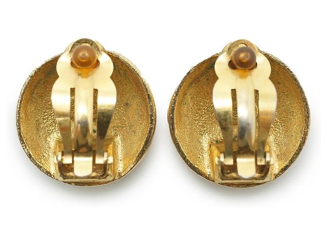Chanel Boucles d'oreilles clips rondes spirales Coco Mark GP Doré - vue 2