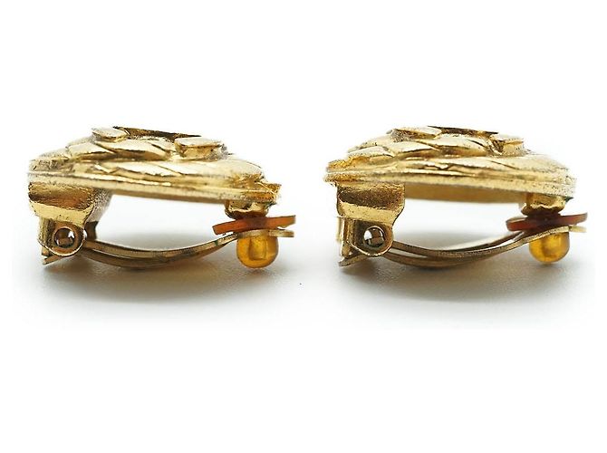 Chanel Boucles d'oreilles clips rondes spirales Coco Mark GP Doré - vue 4
