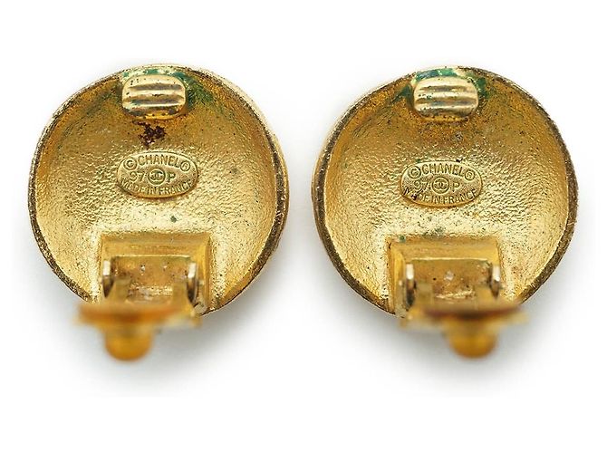 Chanel Boucles d'oreilles clips rondes spirales Coco Mark GP Doré - vue 7