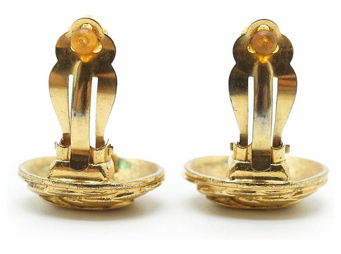 Chanel Boucles d'oreilles clips rondes spirales Coco Mark GP Doré - vue 8