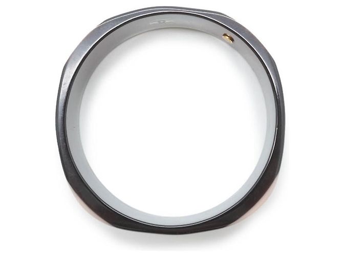 Chanel CC Logo Bicolor Bangle Bracelet Beige - view 11