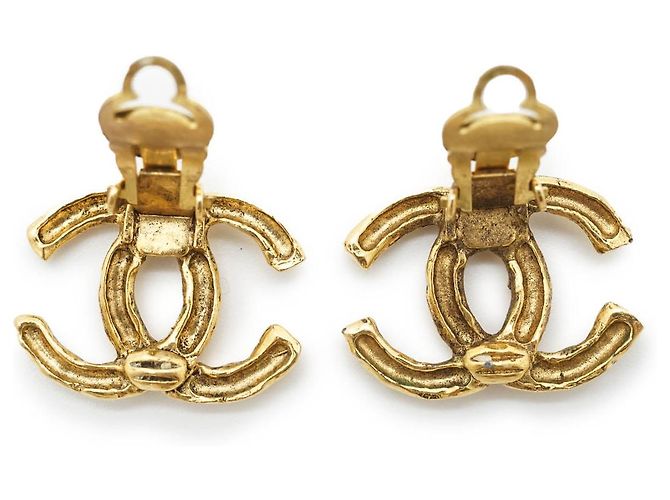 Chanel Orecchini a clip con logo CC D'oro - vista 8