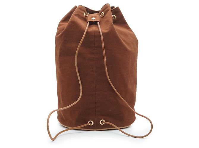 Borsa a mano Hermès Polochon Mimile GM Marrone Cotone - vista 3