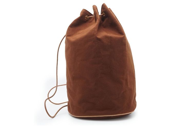 Borsa a mano Hermès Polochon Mimile GM Marrone Cotone - vista 5