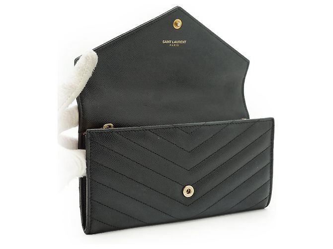 Yves Saint Laurent Cartera larga YSL Cassandra Matelassé Negro - vista 8