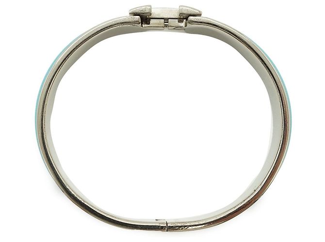 Hermès Brazalete Clic Clac H GM Plata Azul - vista 11