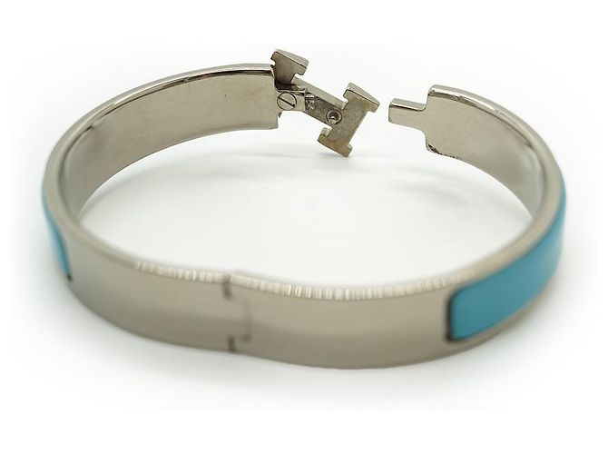Hermès Brazalete Clic Clac H GM Plata Azul - vista 15