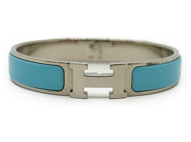 Hermès Brazalete Clic Clac H GM Plata Azul - vista 2