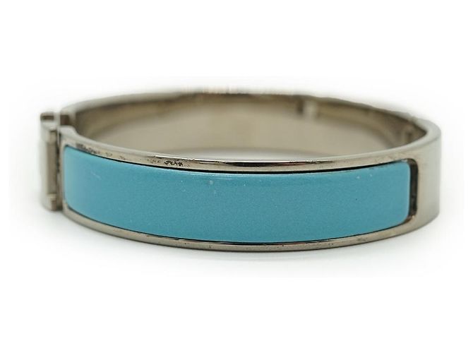 Hermès Brazalete Clic Clac H GM Plata Azul - vista 3
