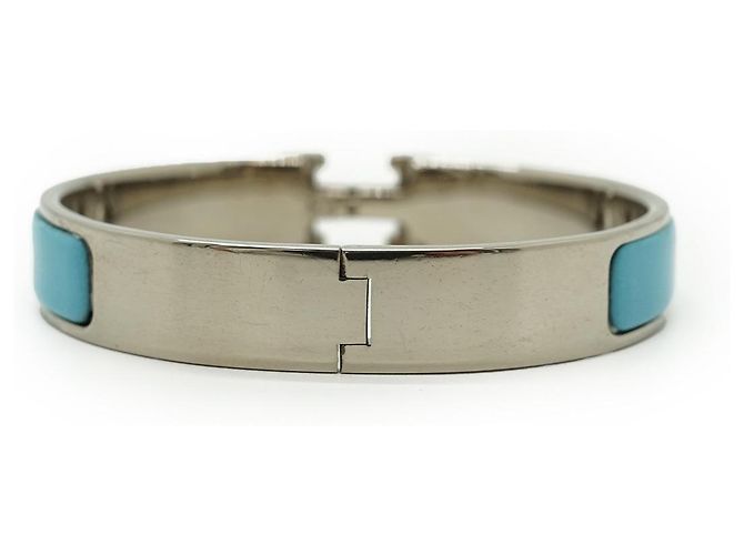 Hermès Brazalete Clic Clac H GM Plata Azul - vista 4