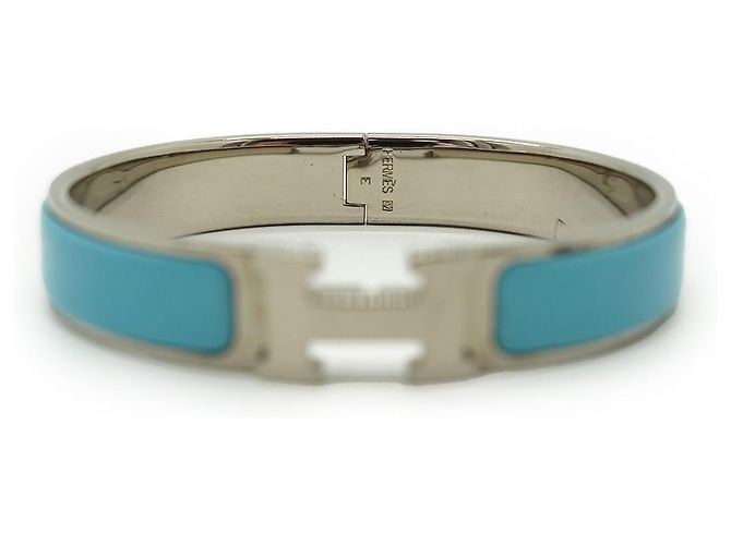 Hermès Brazalete Clic Clac H GM Plata Azul - vista 6