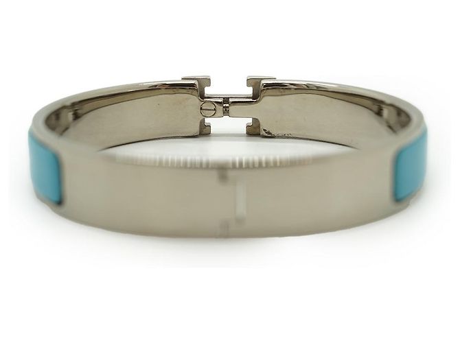 Hermès Brazalete Clic Clac H GM Plata Azul - vista 8