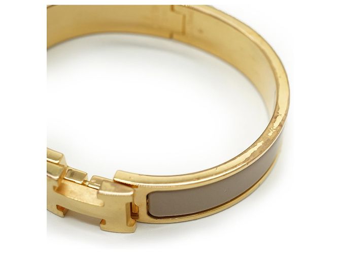 Hermès Clic Clac H Bracelet Marron Glace PM Golden Grau - Ansicht 11