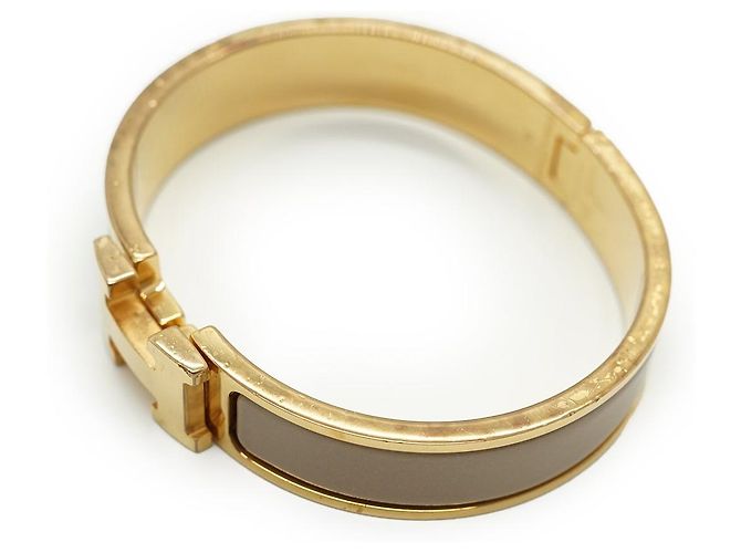 Hermès Clic Clac H Bracelet Marron Glace PM Golden Grau - Ansicht 14