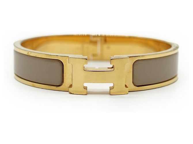 Hermès Clic Clac H Bracelet Marron Glace PM Golden Grau - Ansicht 2