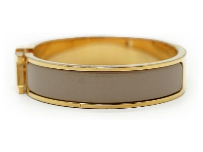 Hermès Clic Clac H Bracelet Marron Glace PM Golden Grau - Ansicht 3