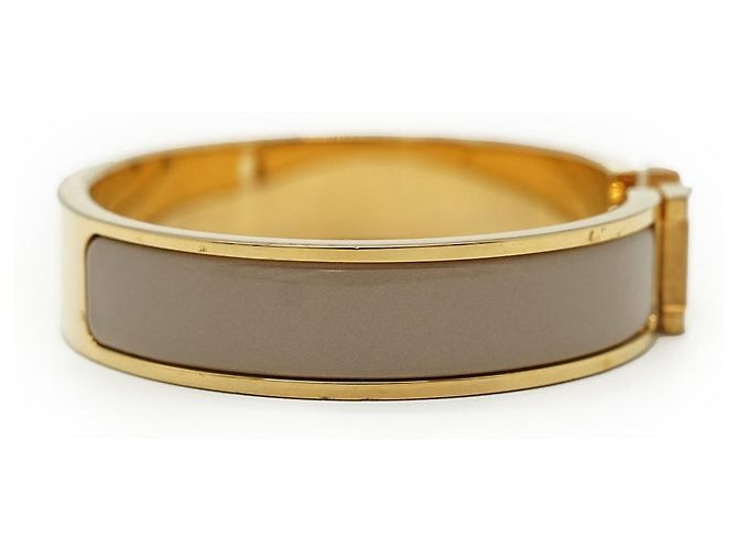 Hermès Clic Clac H Bracelet Marron Glace PM Golden Grau - Ansicht 5