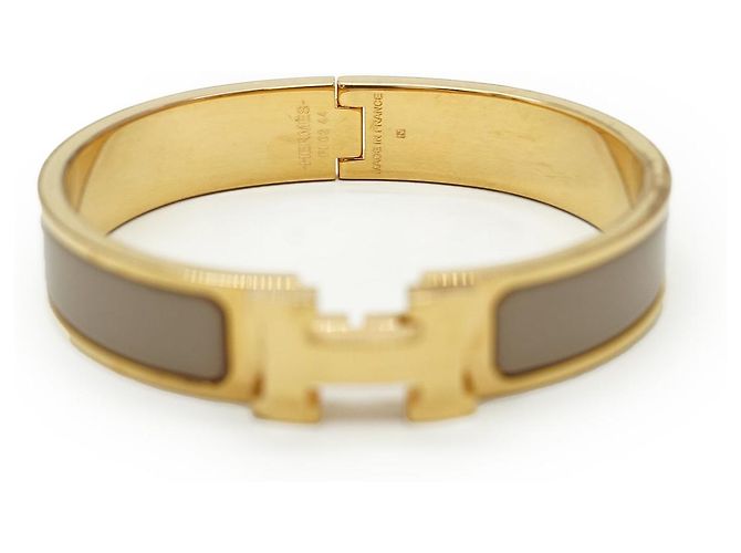Hermès Clic Clac H Bracelet Marron Glace PM Golden Grau - Ansicht 6
