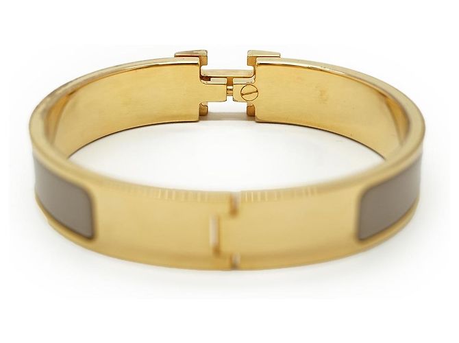 Hermès Clic Clac H Bracelet Marron Glace PM Golden Grau - Ansicht 8