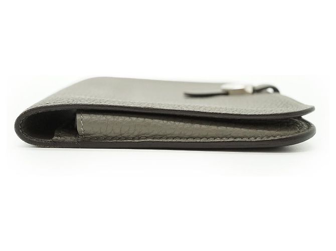 Hermès Portafoglio Dogon Duo Sauge Palladium GM Togo Verde Grigio - vista 3