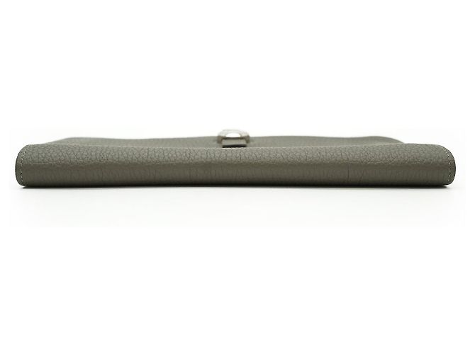 Hermès Portafoglio Dogon Duo Sauge Palladium GM Togo Verde Grigio - vista 6