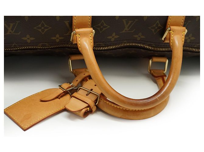 Louis Vuitton Monogram Keepall 55 Braun Canvas Leder - Ansicht 10
