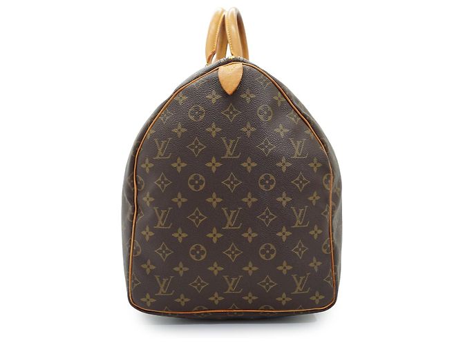 Louis Vuitton Monogram Keepall 55 Braun Canvas Leder - Ansicht 3