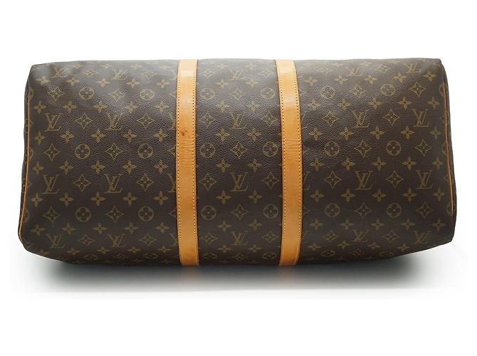 Louis Vuitton Monogram Keepall 55 Braun Canvas Leder - Ansicht 5