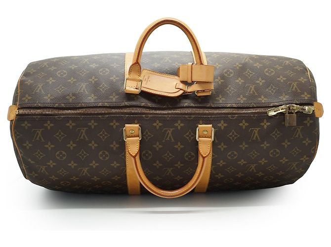 Louis Vuitton Monogram Keepall 55 Braun Canvas Leder - Ansicht 8