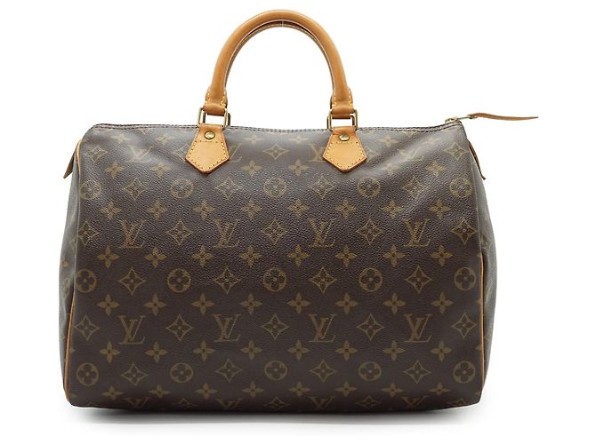 Louis Vuitton Monogram Speedy 35 Marron Cuir - vue 2