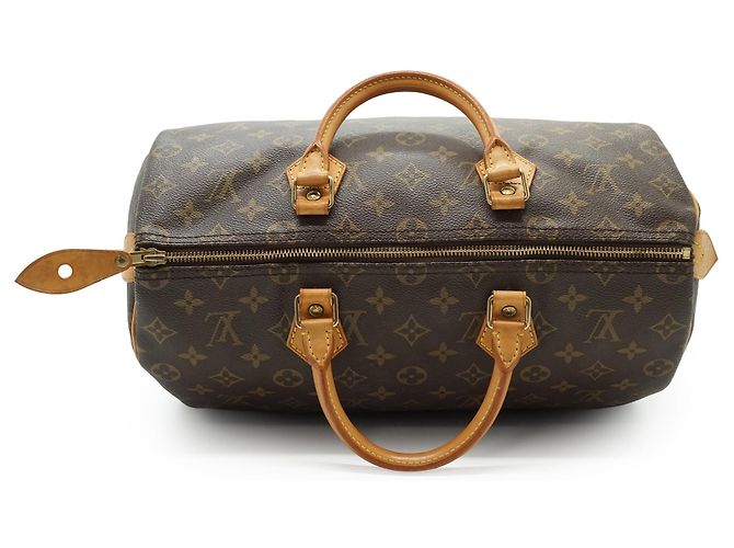 Louis Vuitton Monogram Speedy 35 Marron Cuir - vue 8