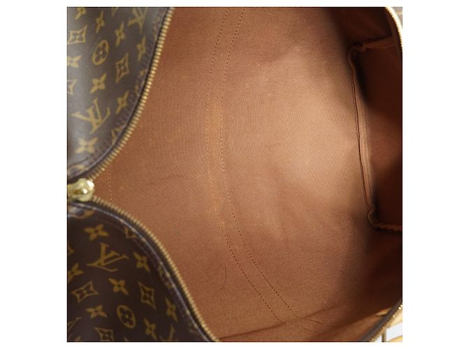 Louis Vuitton Monogram Keepall 50 Marrón Lona y Cuero Castaño - vista 12