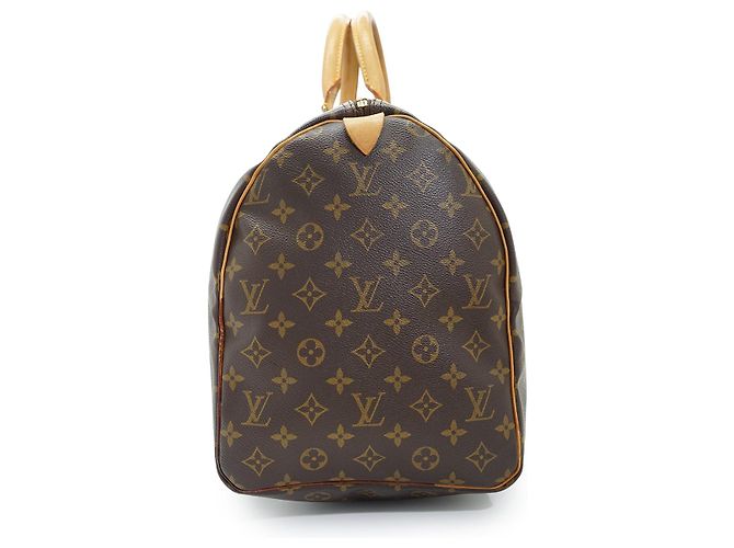 Louis Vuitton Monogram Keepall 50 Marrón Lona y Cuero Castaño - vista 3