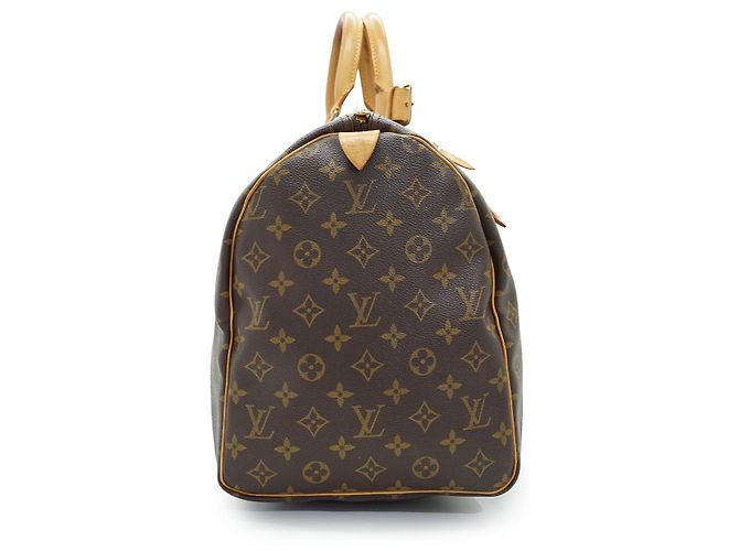Louis Vuitton Monogram Keepall 50 Marrón Lona y Cuero Castaño - vista 4