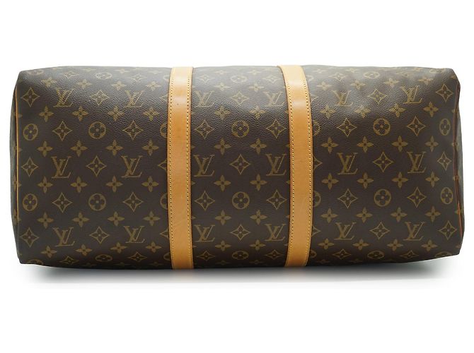 Louis Vuitton Monogram Keepall 50 Marrón Lona y Cuero Castaño - vista 5