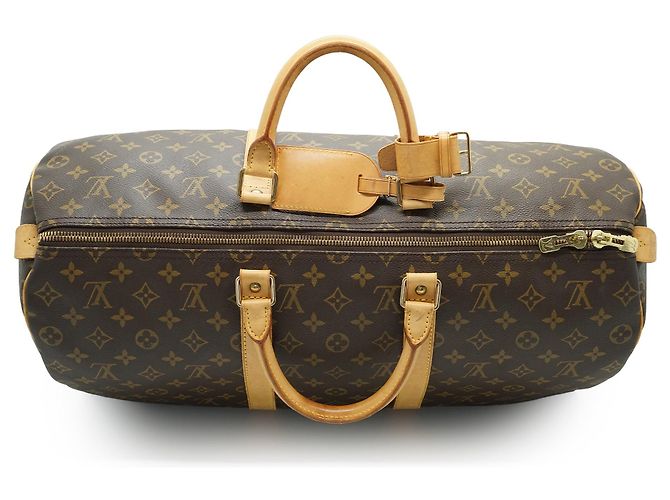 Louis Vuitton Monogram Keepall 50 Marrón Lona y Cuero Castaño - vista 8