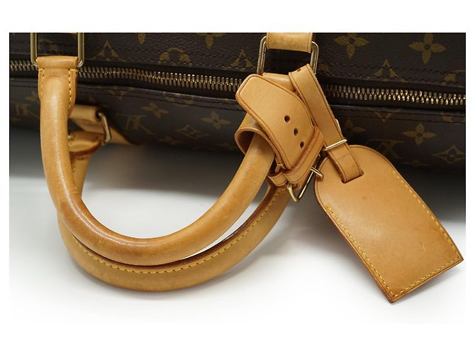 Louis Vuitton Monogram Keepall 50 Marrón Lona y Cuero Castaño - vista 9