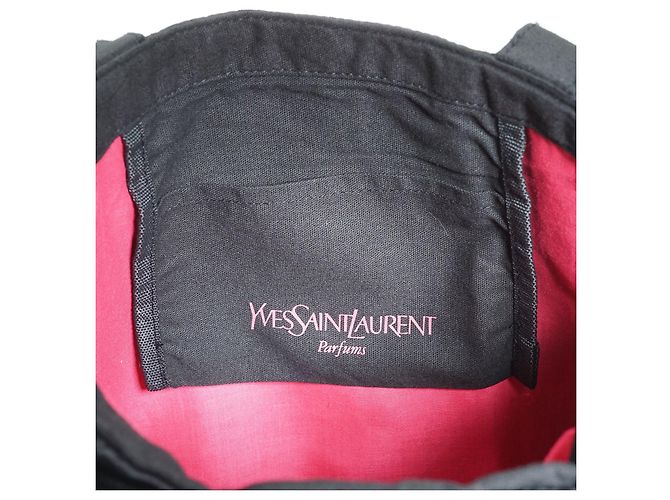 Yves Saint Laurent Parfums Bow Tote aus schwarzem Stoff Pink - Ansicht 8