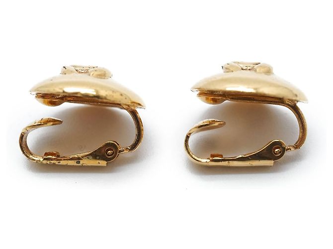 Chanel CC Logo Runde Clip-On Ohrringe GP Golden - Ansicht 4