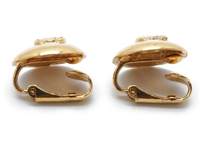 Chanel CC Logo Runde Clip-On Ohrringe GP Golden - Ansicht 6