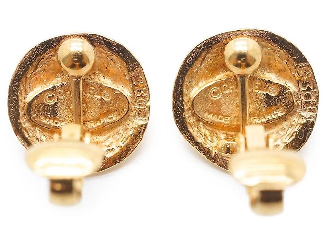Chanel CC Logo Runde Clip-On Ohrringe GP Golden - Ansicht 7