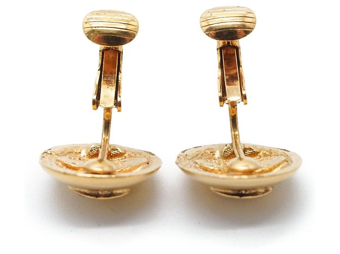 Chanel CC Logo Runde Clip-On Ohrringe GP Golden - Ansicht 8