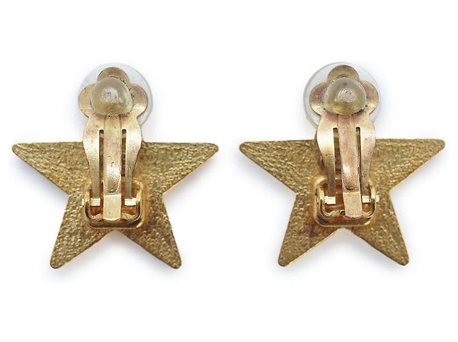 Chanel CC Logo Star Clip-On Ohrringe GP Pink Golden - Ansicht 2