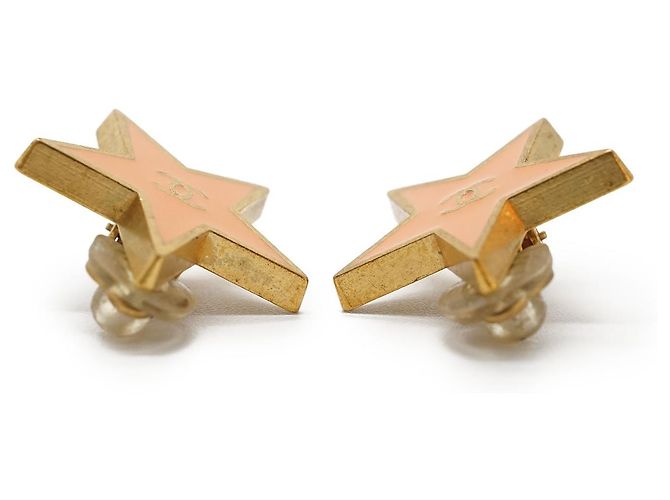 Chanel CC Logo Star Clip-On Ohrringe GP Pink Golden - Ansicht 5