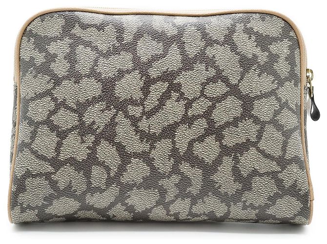 Yves Saint Laurent Clutch Vintage YSL Stampa Giraffa Marrone Taupe - vista 2